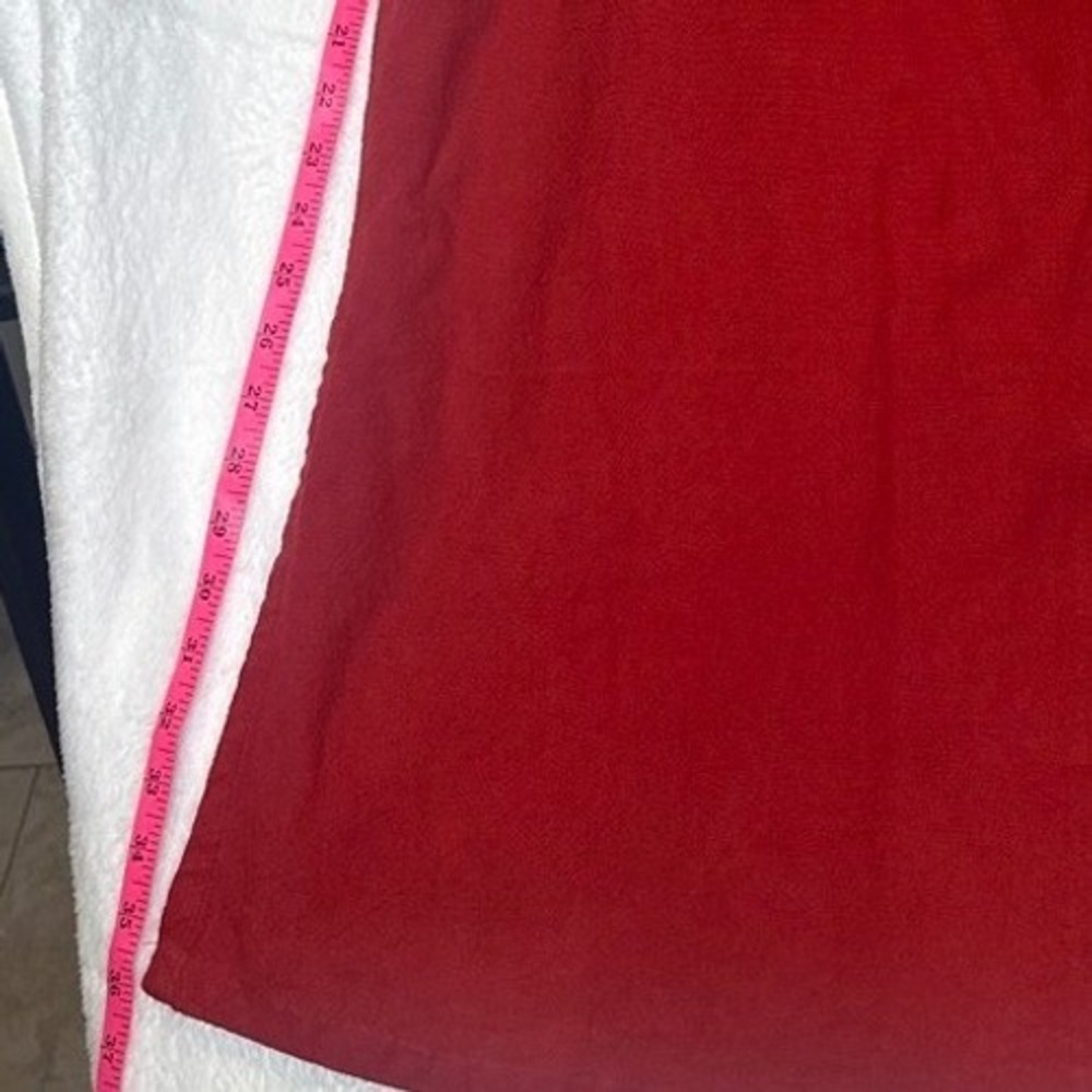 True Vintage Boho 100% Textured Cotton Red Maroon Maxi Skirt USA Made LARGE - Picture 8 of 12